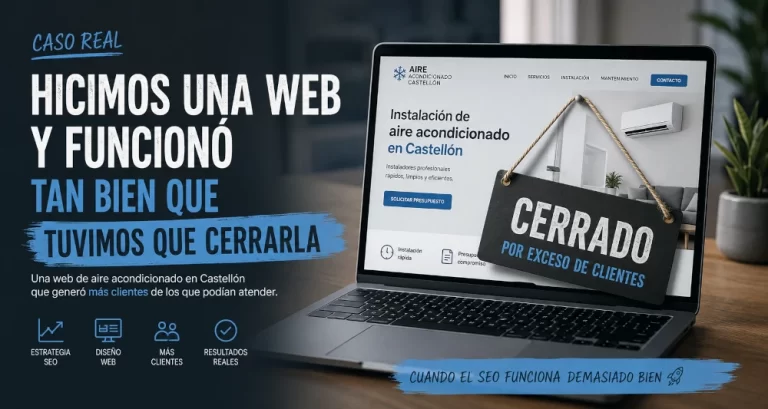 Hicimos una web y funcionó tan bien que tuvimos que cerrarla