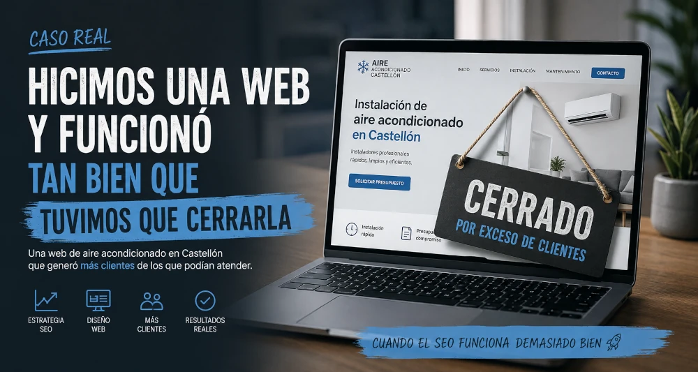 Hicimos una web y funcionó tan bien que tuvimos que cerrarla